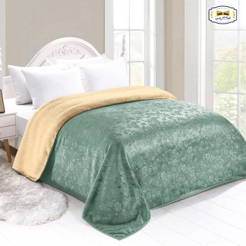 بطانية نفرين فرو الارنب محفر وجهين 3 كيلو