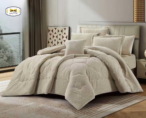 مفرش شتوي نفرين 7 قطع فرو كلاسيك