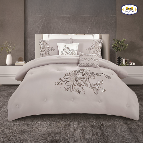 ناطاليا مفرش صيفي نفر ونص مطرز ناعم 5 قطع