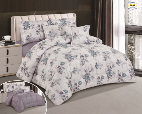 الياسمين مفرش صيفي مكروفابير 6 قطع وجهين - نفرين