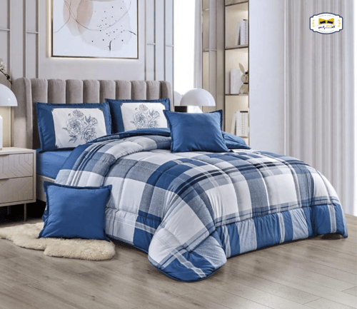 مفرش بيوتي نفرونص 4قطع حشوه وسط