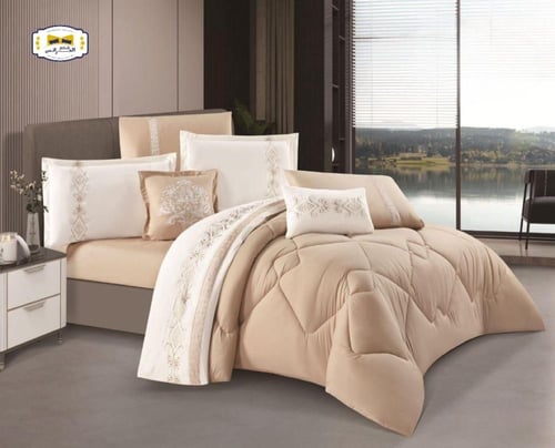 مفرش دانييل مطرز مكروفابير 8 قطع فاخر