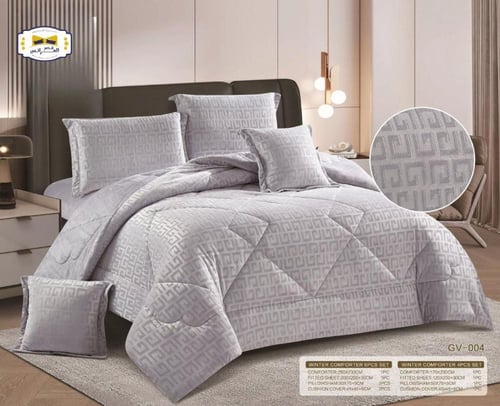 مفرش شتوي مشجر 4 قطع وجه مخمل وجه فرو