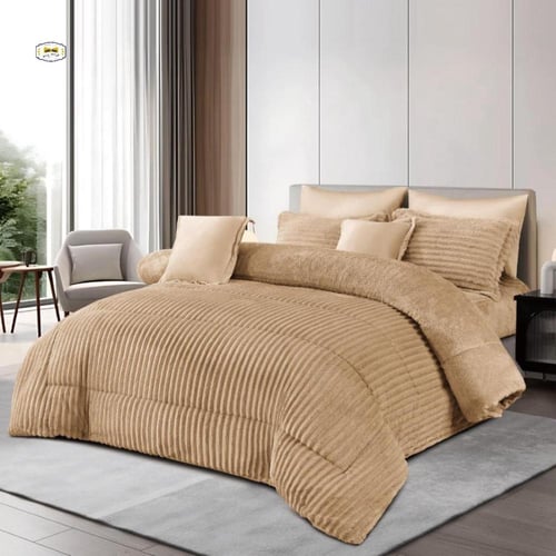 مفرش شتوي نفر ونص محفر فروه الأرنب 4 قـطـع