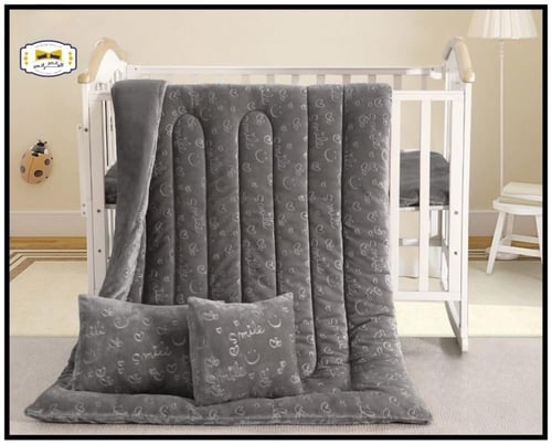 مفرش اطفال 4 قطع مخمل مواليد