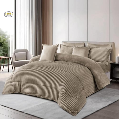 مفرش شتوي نفر ونص محفر فروه الأرنب 4 قـطـع