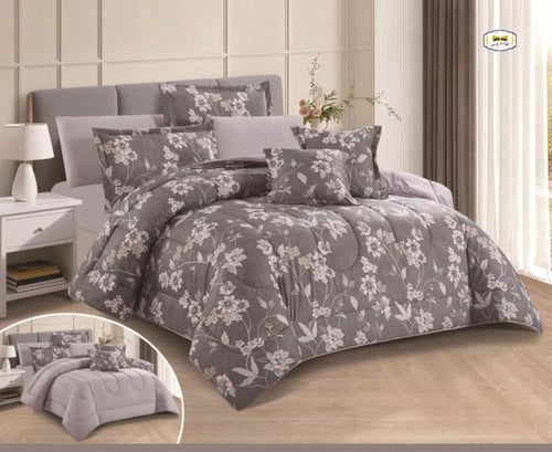 مفرش فلورا نفر ونص 4قطع خامه فاخره