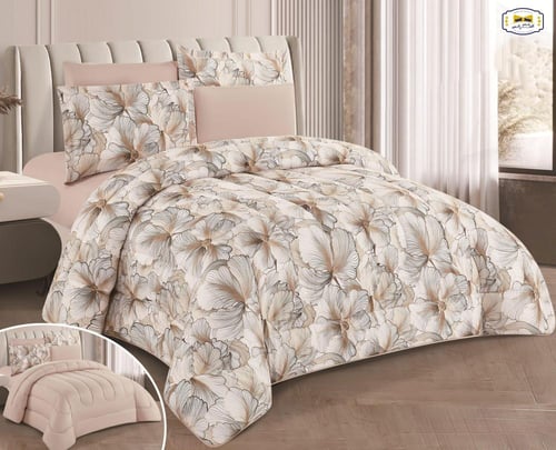 مفرش ليندي مايكروفايبر مشجر وجهين - نفرين 6 قطع