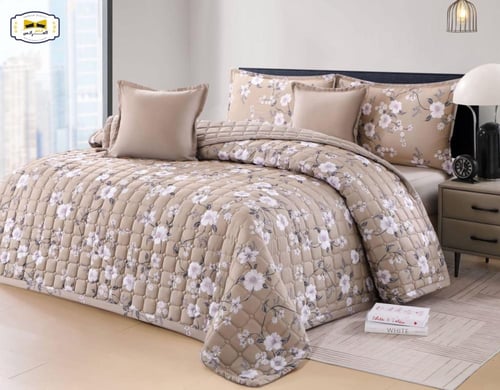 مفرش مضغوط مشجر مايكروفايبر نفرين 6 قطع