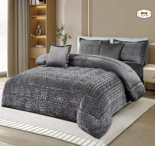 مفرش شتوي نفرين فرو الأرنب مموج 6 قـطـع