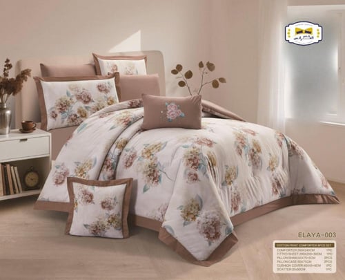 مفرش لونا مشجر 8 قطع قطن 100%