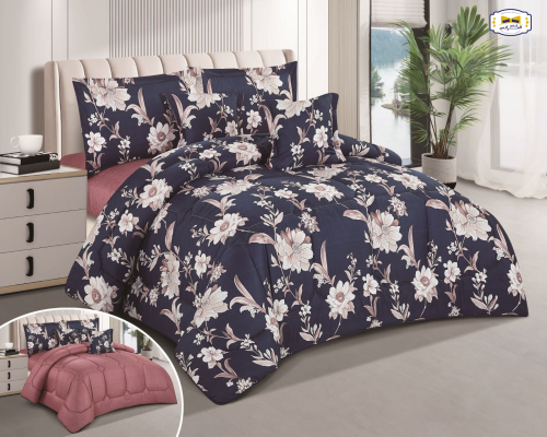 الياسمين مفرش صيفي مكروفابير 6 قطع وجهين - نفرين