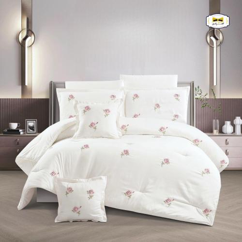 مفرش ليلي المطرز مايكروفايبر نفرونص 5 قطع