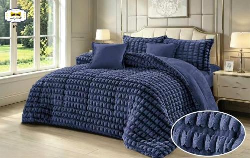 مفرش شتوي مخمل فرو نفر ونص 4 قطع