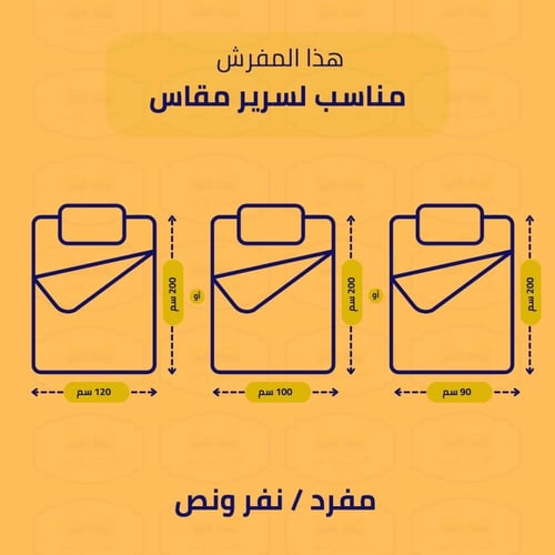 مفرش آيلا مضغوط نفر ونص 4 قطع مشجر