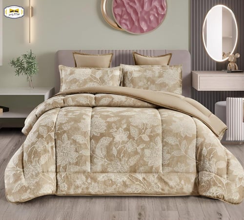 مفرش جاكار مطرز بارز نفرين 6 قطع وجهين