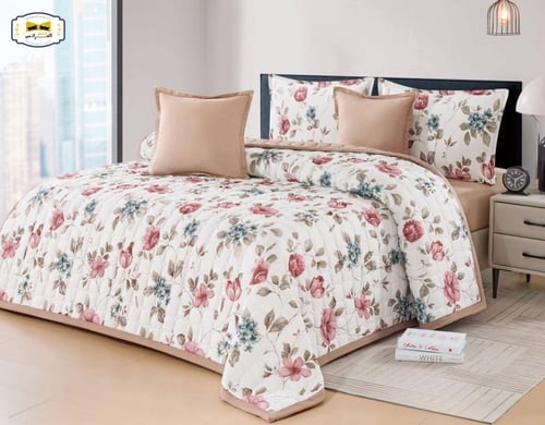 مفرش مضغوط مشجر مايكروفايبر نفرونص 4 قطع