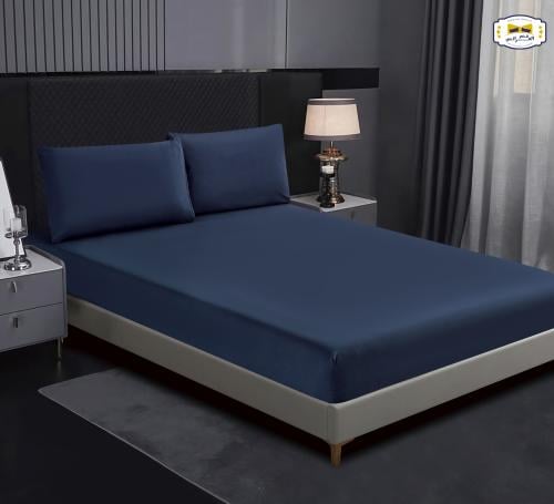 طـقـم شـرشـف 2 قـطـعة مـفـرد ونـص- كحلي