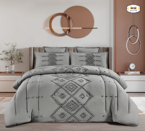 مفرش زارا نفرين 6 قطع فاخر حشوه وسط