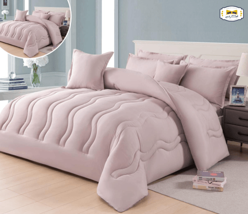 مفرش سوفت وجهين نفر ونص 4قطع حشوه مليان