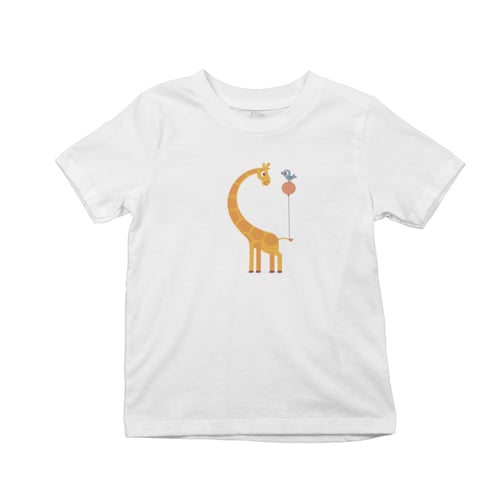 تيشيرت بتصميم زرافة مع بلونة وعصفور - 1345