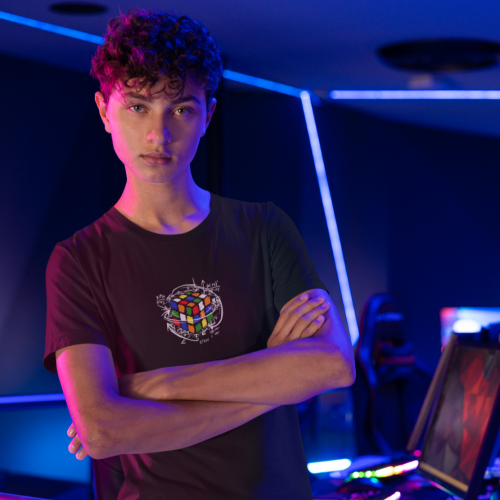 تيشيرت أسود مكعب الألوان الذكي - 1115