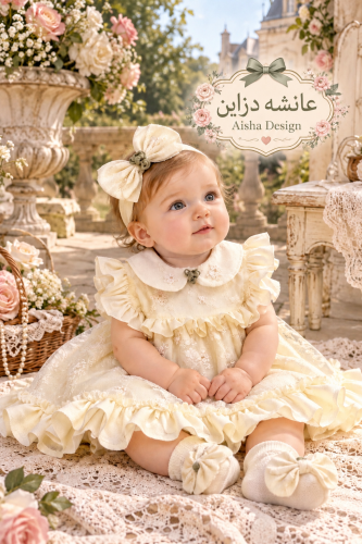 طقم مواليد بالاقمشه الدانتيل