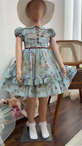 فستان مورد الاقمشه السويسري