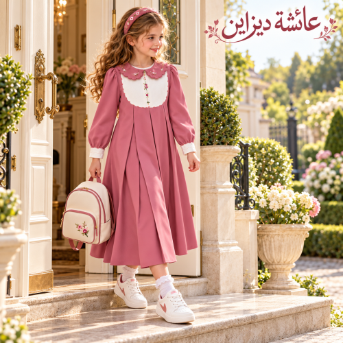 مريول قطعه بالابه المطرزه