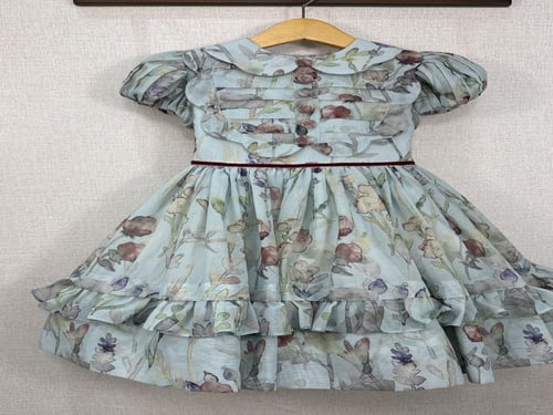 فستان مورد الاقمشه السويسري