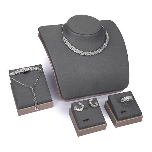 طقم زركون فضي سحاب ماركة فايلت