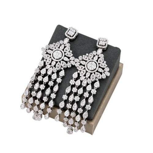 حلق زركون فضي من ماركة فايلت