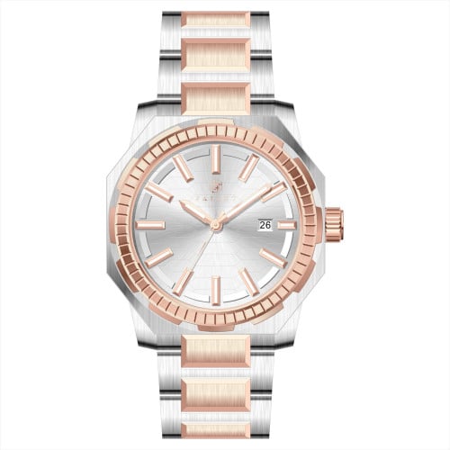 ساعة رجالية فضي على نحاسي ماركة فايلت