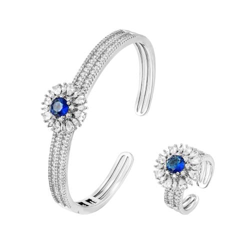 اسواره زركون فضي فص كحلي من فايلت