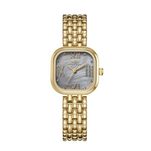 ساعة نسائية ذهبي مينا رمادي ماركة سان لوريس