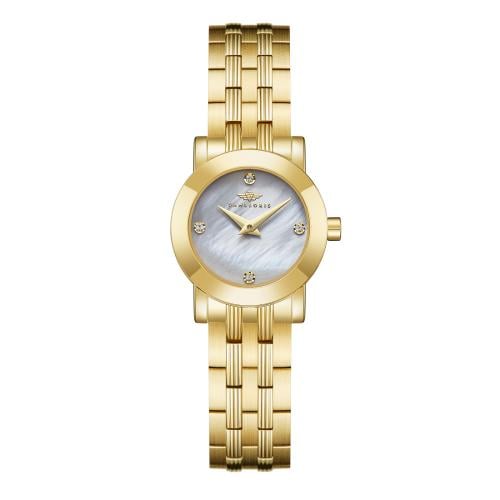 ساعة نسائية ذهبي مينا رمادي ماركة سان لوريس