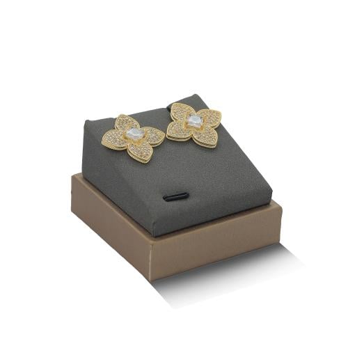 حلق زركون ناعم ذهبي من فايلت