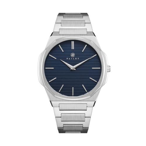 ساعة رجالية فضي مينا كحلي ماركة فايلت