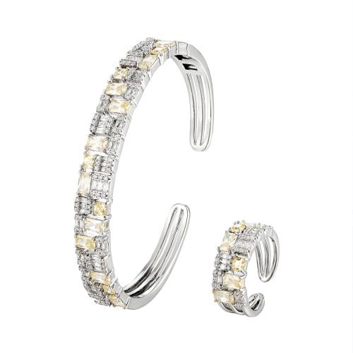 اسواره زركون فضي فص أصفر من فايلت