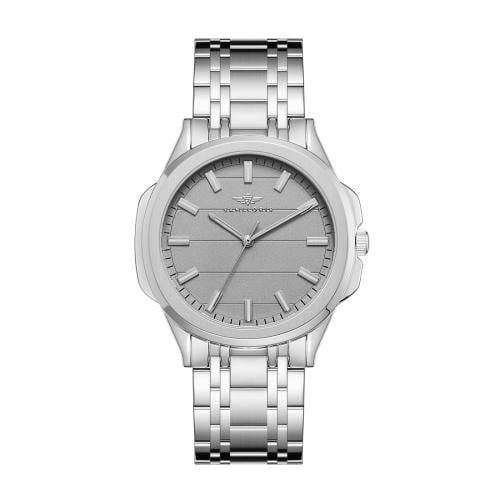 ساعة رجالية فضي مينا رمادي ماركة سان لوريس