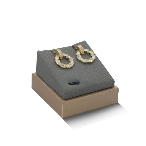 حلق زركون ناعم ذهبي من فايلت