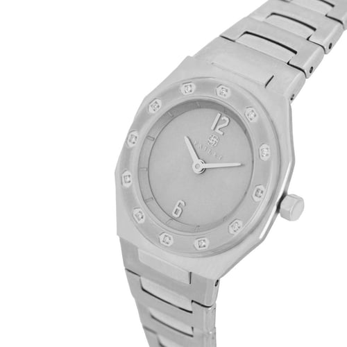 ساعة نسائية ألماس فضي مينا رمادي ماركة فايلت