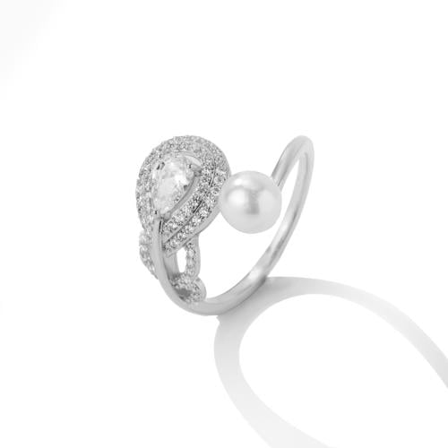 خاتم زركون فضي من فايلت