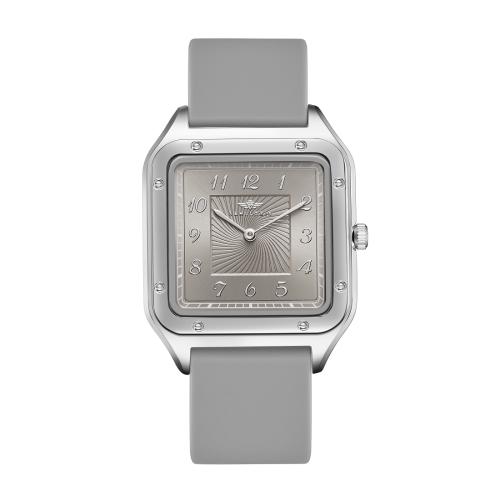 ساعة رجالية سيلكون رمادي مينا رمادي ماركة سان لوري...