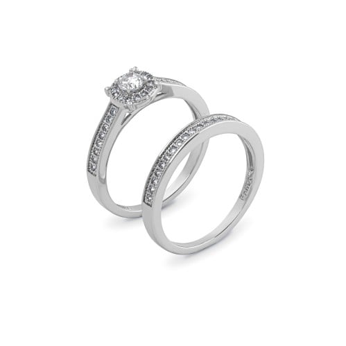 خاتم زركون فضي من ماركة فايلت