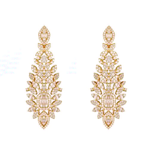 حلق زركون ذهبي من ماركة فايلت