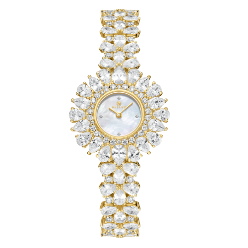 ساعة زركون ذهبي ماركة فايلت