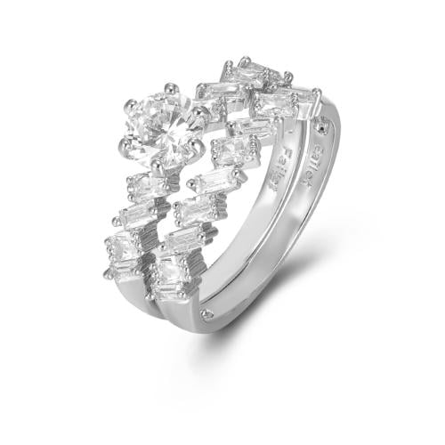 خاتم زركون فضي من ماركة فايلت