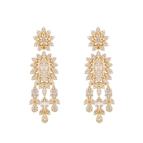 حلق زركون ذهبي من ماركة فايلت