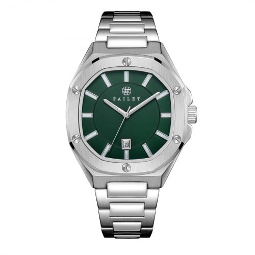 ساعة رجالية فضي مينا أخضر ماركة فايلت